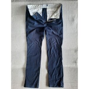 Peter Manning Mens Navy Blue Lightweight Stretch Chino Pants Size 33W 29L SEE